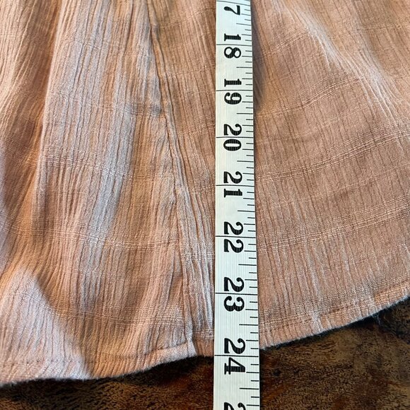 Free People Peach Sleeveless Sheer Embroidered High Neck Top L - Picture 9 of 11